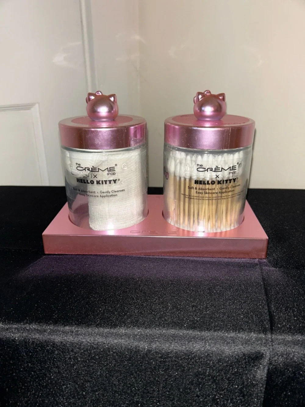 Hello Kitty Pink Metallic Twin Vanity Jars